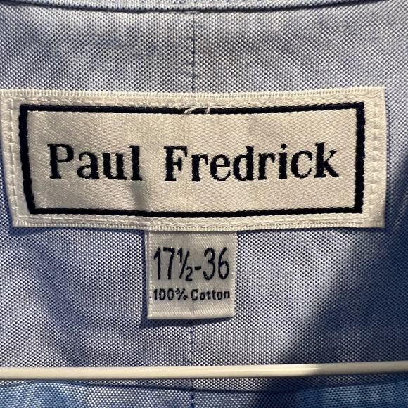 Men's Blue Oxford Style Long Sleeve Button Down Collar Dress Shirt - Picture 3 of 3